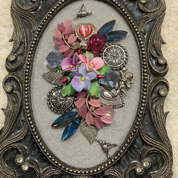 ORIGINAL JEWELRY ART COLLAGE IN GORGEOUS FRAME. UNIQUE HANDMADE GREAT GIFT 🎁 - Picture 11 of 11